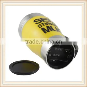 Stainless Lazy Self Stirring Mug Auto Mixing Tea Coffee Cup Home Gifts Yellow thumbnail-3