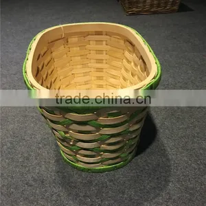 Square Strip Basket Colorful Wooden Bicycle Basket thumbnail-3