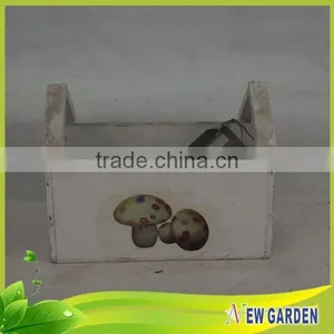 Modern Outdoor White Wood Planter,House Shape Flower Pot thumbnail-2