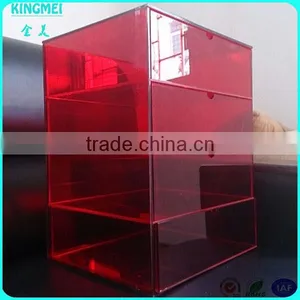 Plastic Acrylic PMMA Lucite Drawer Cosmetics Storage Box With Handles thumbnail-5