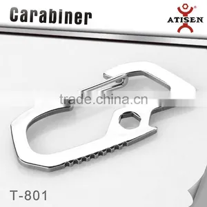 Survival Camping Hiking Rescue Gear Hot Mini Stainless Steel Carabiner Keychain EDC Multi Tool thumbnail-3