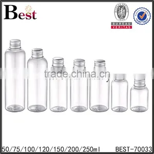 Cosmetic Lotion Beard Oil Essential Oil Round Shoulder PET Screw Cap Clear 100ml Plastic Bottle for Oil 2017 Hot New Products thumbnail-6