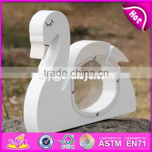 New Design Cute White Swan Shape Wooden Baby Piggy Banks W02A256 thumbnail-4