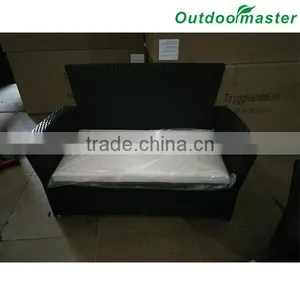 Factory Production 4pcs Assembled Cushioned Black Wicker Sofa Set thumbnail-2