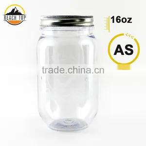 Plastic Type and Beverage Use Mason Jar 16OZ thumbnail-1