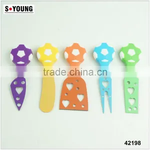 42198 5 Pieces Set Cheese Knives Steel Stainless Cheese Slicer Cheese Cutter thumbnail-1