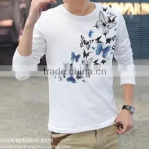Promotional Custom Plain Dyed Unisex Adult O-neck Unisex Workwear T Shirt/Butterfly Printed Casual Shirts thumbnail-1