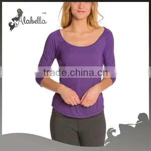 OEM Polyester Spandex Dry Fit Sports Wear Running t Shirt for Women thumbnail-1