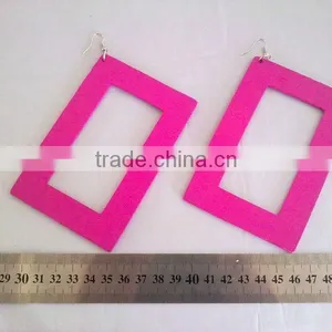 Hot Sale Fluorescent Earrings, Fashion Oversized Wood Earring, Fashion Wood Jewelry thumbnail-1