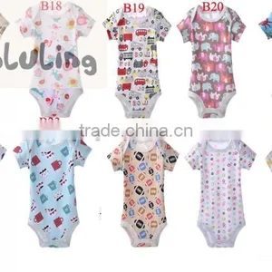2015 Top Fashion Unisex 100% Cotton Wholesale Baby Bodysuits Newborn Baby Clothing ,Infant Rompers thumbnail-1