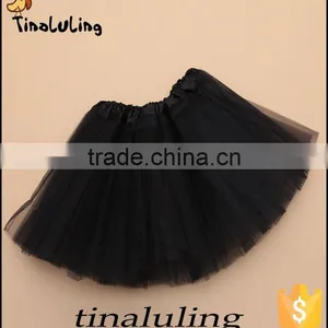 Classic Black Ballet Tutu Costumes Children 3 Layers Tulle Skirts Kids Wears Baby Tutu thumbnail-2