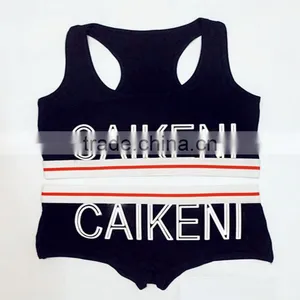 Custom Your Own Brand Logo Design Elastic Band Bra Bikini Lady Briefs Women 95%Cotton 5%Spandex Bralette Sport Crop Tank Top thumbnail-4