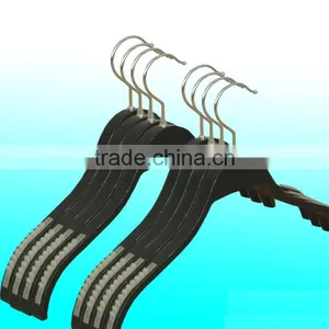 Girls Polished Chrome Swivel Hook Pants Hanger Model Wooden Hanger Arc-curved Wooden Hanger thumbnail-2