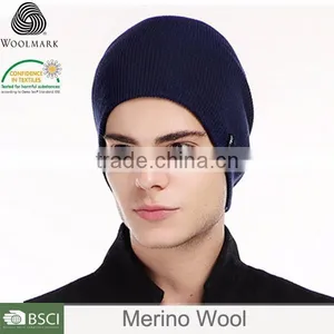 Merino Wool Knitted Beanie Hat for Men,custom LOGO,Vestigio Beanie thumbnail-2