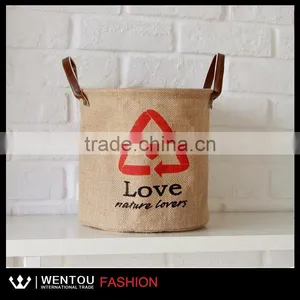 New Green Activists Monogrammed Burlap Basket thumbnail-1