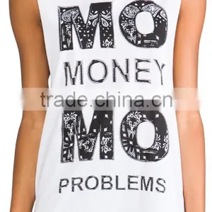 Raw Cut Arm Holes Plain White Tank Top thumbnail-4