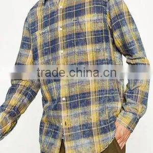 Youth Grid Comfortable Leisure Cotton Short Sleeve Shirt thumbnail-2