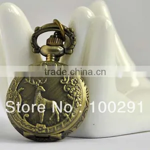 Free Sgipping !!! 27*27mm Round Pendant Pocket Watch ,antique Bronze Watch Jewelry thumbnail-1