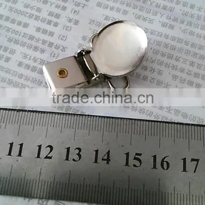 High Quality Round Face 1 Inch Metal Suspender Clips Round Cover Clips for 2.5cm Webbing With PVC Protect Cushion thumbnail-3