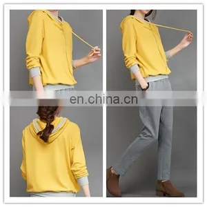 Cheap Bulk Wholesale Blank Plain Cotton Custom Women Sports Pullover Sweatshirt Hoodies thumbnail-1