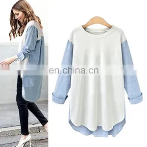 Summer Loose Casual Cotton Long Sleeve T Shirt Blouse Ladies Tops Stylish Shirts thumbnail-1