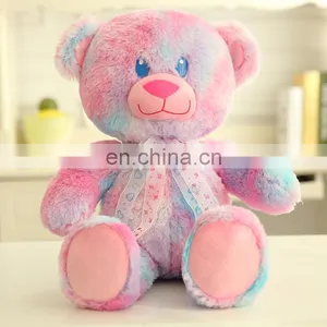 Fluffy Jumbo Colorful Rainbow Teddy Bear Plush Custom Toy thumbnail-3