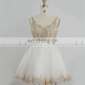 New Arrival Applique Beaded Gray Tulle Short Puffy Party Dresses SD365 thumbnail-3
