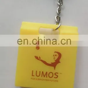 2017 3d OEM Custom LOGO Soft Silicone Rubber Box Shaped Keychain thumbnail-3