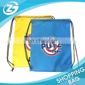 Small Size Cheap New Year Promotion Black Polyester Draw String Backpacks for Kids thumbnail-3