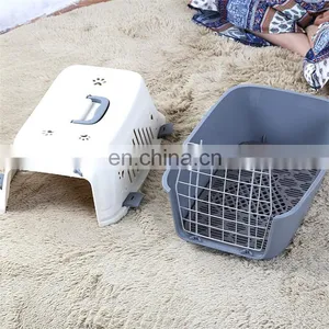 Solid Color Small Portable Plastic Air Transport Case Breathable Comfortable Pet Flight Case Pet Cage thumbnail-5