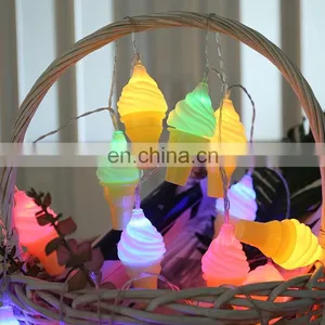 10L Battery Powered Ins Hot Led Night String Ice Cream Light Wedding Decorative Parti Lights Spring Strip Indoor Lighting thumbnail-6