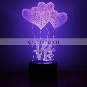 RGB Touch Black Base 3d Illusion Bedroom Usb Art Night Light Led Desk Table Lamp thumbnail-2