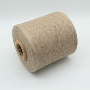 Weaving Yarn Supplies Ne12s/1 of Recycled 60/40 Polyester-cotton Light Brown Colored Yarn thumbnail-5