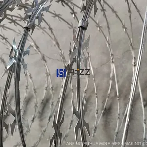 CBT-60 Razor Barbed Tape Concertina 700mm Diameter Hot Dipped High Galvanized for Security Fencing Wire thumbnail-1
