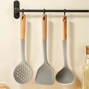 Kitchen Accessories Home and Kitchen Cookware Sets Turner Spoon Ladle Skimmer Spaghetti Server Non-stick Kitchen Utensils Set thumbnail-5