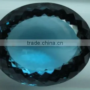 London Blue Topaz Gems Calibrated Rose Cut Cabochon thumbnail-1