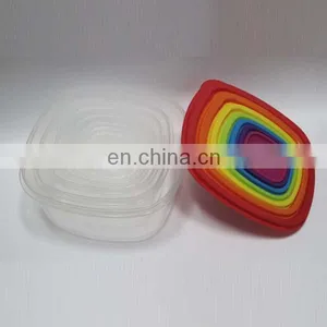 7 Pcs Rainbow Storage Box 14Pcs Plastic Food Container With Lid thumbnail-3
