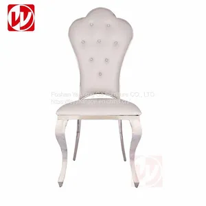 Modern Hotel Restaurant Furniture Green Velvet Silver Stainless Steel Banquet Chair Dining Chairs thumbnail-4