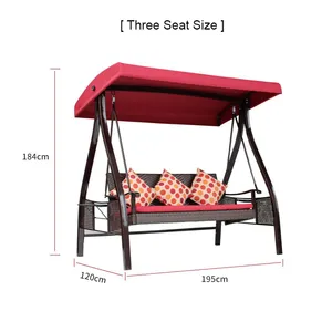 Luxury Three Seater Red Bean Swing Hanging Chair thumbnail-2
