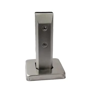 Factory Direct Balustrade Glass Clamp 304 Stainless Steel Round Shape Satin Finish for Glass Decking System thumbnail-1