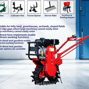 Kelesen Agriculture Hand Garden 7.5hp 180diesel Engine Rear Tine Roller Chain Power Tiller Walking Tractor for Sale Kenya thumbnail-5