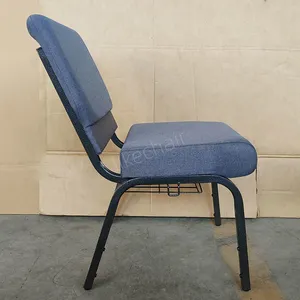 Wholesale Modern Style Stackable Metal Steel Tube Armrest Padded Auditorium Chair Church Pew for Hotels Dining Theaters thumbnail-3