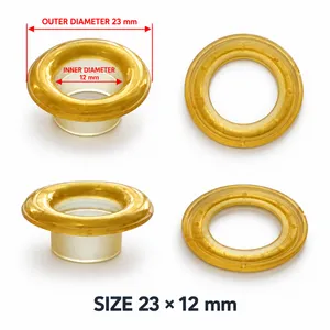 23mm x 12mm Translucent Yellow Plastic Eyelet and Washer Set Translucent Fitting for Tote Bag Awning and Heavy‑duty Sewing Production thumbnail-3