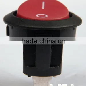 Mini Round Red Button Rocker Switch Withlight ON-OFF 2pins Dia 16.4mm 3A 250V thumbnail-1