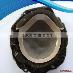 Wholesale Fashion Style Beauty Virgin Human Hair Men Toupee thumbnail-1