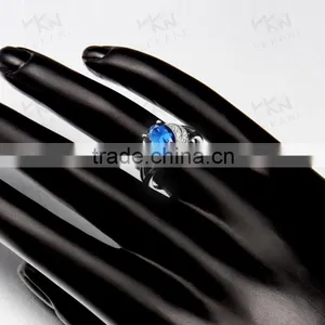 2015 Latest Popular Light Large Blue Natural Stone Rings for Young Women thumbnail-5
