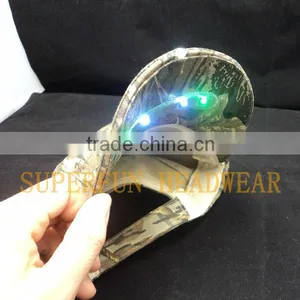 Camo Material White and Green LED Colors Fast and Closed Hunting Caps thumbnail-1