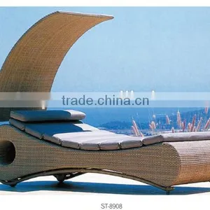 2014 Latest Design Rattan Outdoor Furniture Sun Bath Lounge Bed for Foshan Guangdong Quality Choice thumbnail-1