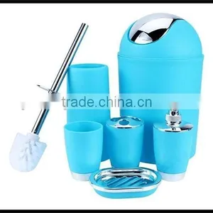 Wholesale Hot Selling 6 Pieces/Set High Quality Plastic Bathroom Set Bathroom Accessory thumbnail-6
