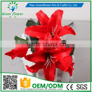 2016 Wholesale Multicolor Latex Artificial PU Flowers Lily Real Touch Bouquet Wedding Bridal Decor Display Flower thumbnail-3